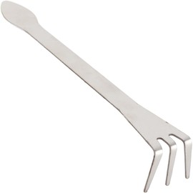 KooingTech Ergonomic Hand Rake 3 Prong Bonsai Rake, Stainless Steel Root Rake, Small Rake with 9In Length Handle, Clearing Mini Rake for Loosing Soil, Planting Bonsai Tree, Pulling Weeds