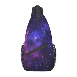 NISENASU Patterned Sling Bag Crossbody Backpack,Adjustable Chest Bag Casual Shoulder Backpack Travel Hiking Daypack Unisex, Space Galaxy Abstract Background, One Size, Crossbody