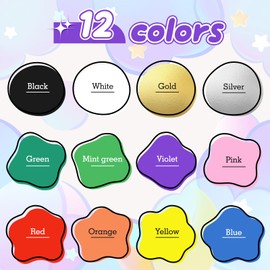 JFSJDF Acrylic Paint Pens Markers, 12 Color Permanent Paint Pens for Rock Painting, Wood, Canvas, Fabric, Glass, Egg, Ceramic Surfaces - 0.7mm Extra-fine Tips