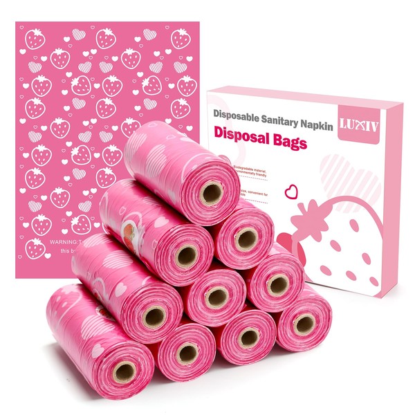 150Pcs Sanitary Napkin Disposal Bags, Luxiv Pink Disposable Sanitary Bag