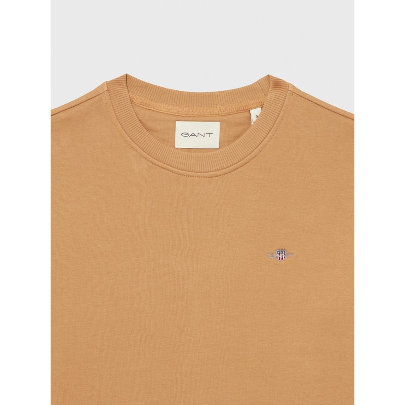 GANT Women's Shield C-Neck Sweat Dress, Caramel beige