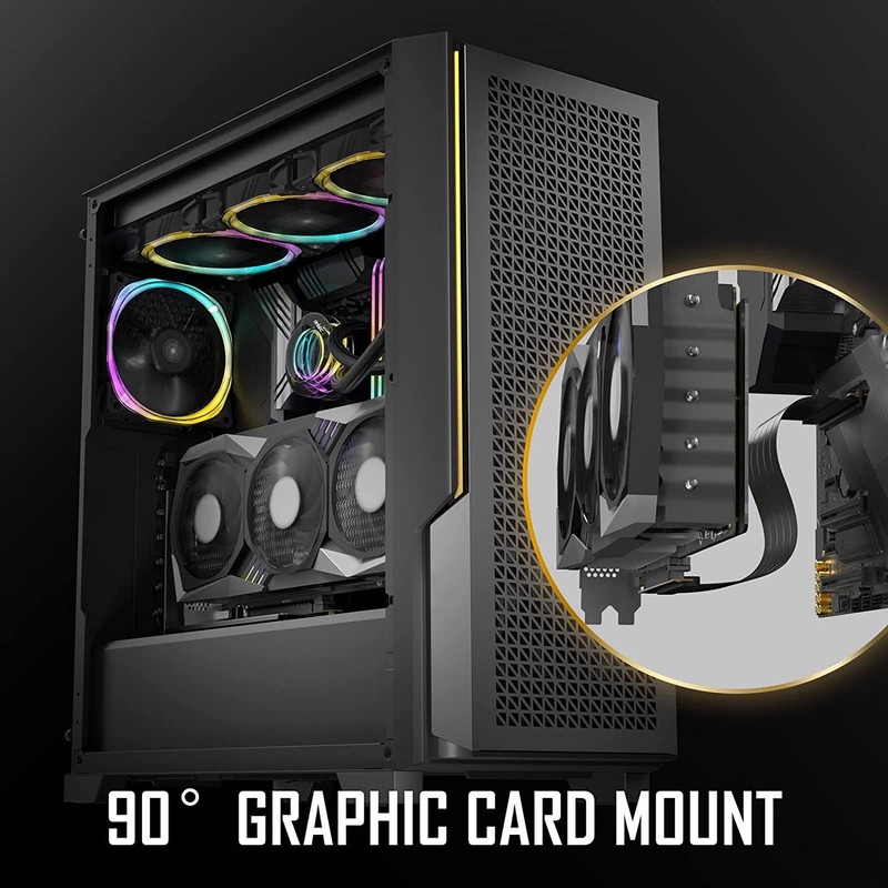 PCIE 4.0 X16 Extender Right Angle 64GB/s Shielded Plug and