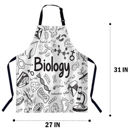 BGBDEIA Biology Science Theory Apron for Women Men, Adjustable Apron Cooking Kitchen Chef Apron for Home Kitchen, Baking Gardening BBQ, Coffee House, Restaurant