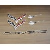GM 5PC Chrome Front Rear Stingray Cross Flags Emblem Kit