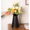 Elegant Black Metal Pitcher Vase, Farmhouse Galvanized Flower Vase, Rustic