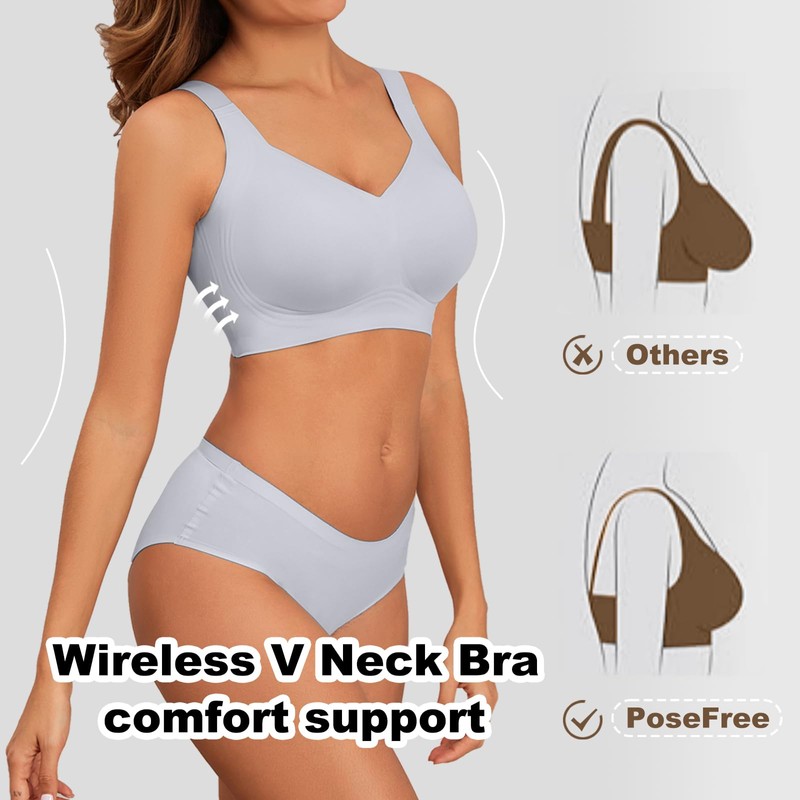 PoseFree Supportive Bras Back Fat Coverage Plus Size Full Coverage
