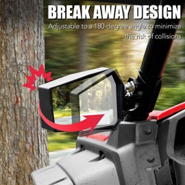A & UTV PRO Side Mirrors for 2016-2023 Pioneer 1000-3/1000-5, 2023-2024 1000-6, Break-away Rearview Mirrors Adjustable Convex Clear Rear View Mirrors,Replace OEM# 0SV05-HL4-202