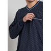 Götzburg Men's Cuffed Pyjamas, Long, Blue-dark plain, 58