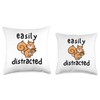 Table Talk Life Coaching Funny ADHD Easily Distracted Throw Pillow,
