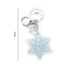 Keyring with Colourful Acrylic Snowflake Pendant, Friendship Gifts for Women, as a Birthday Gift for Good Girlfriend, Small Gifts for Girlfriends, Colleagues and More, silver