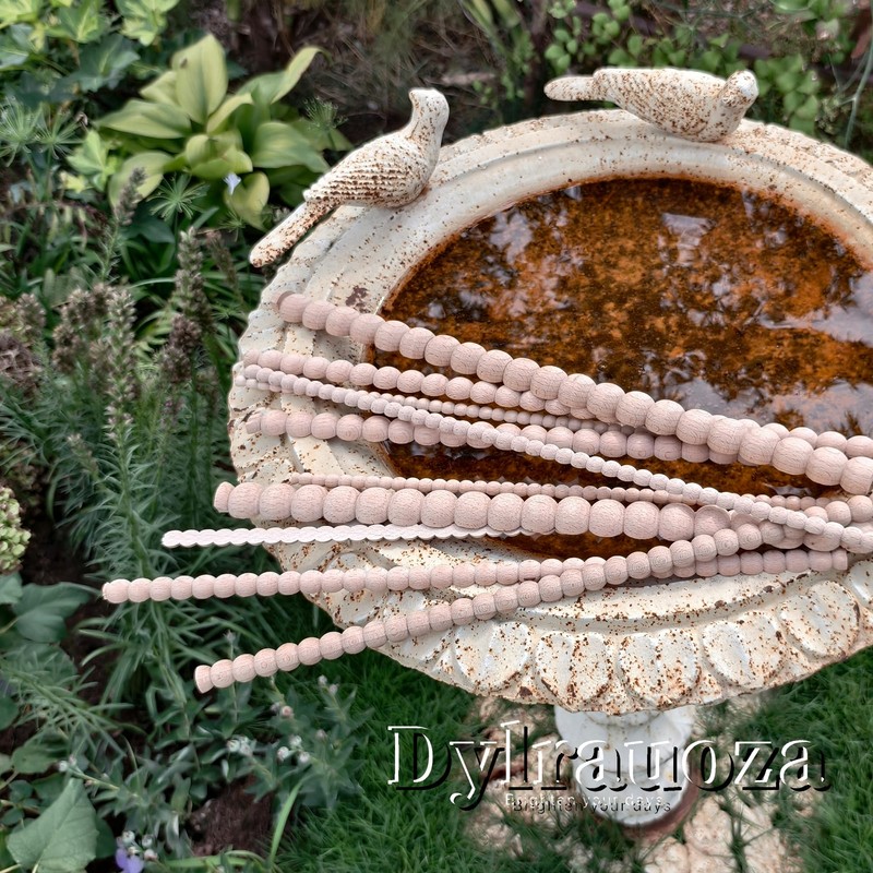 Dylrauoza Beaded Wood Trim Molding, 15 Pack Unfinished Half-Round Decorative