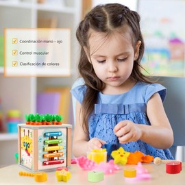 NUOWEI Juguetes Montessori para Niños, Juguetes Educativos, 6 en 1 Juguetes de Clasificación de Formas, Juguetes Sensoriales para Niños, Juegos Didácticos para Niños, Regalos para Niños y Niñas