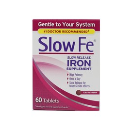 Slow Fe, High Potency Iron 45 mg, Slow Release - 60 Tablets - Pack of 2