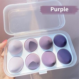 Makeup Sponges Blender Set, 8Pcs Professional Face Beauty Sponge, Foundation Blending Beauty Sponge, Multi-colored Makeup Sponges, Dry & Wet Use for Cream, Liquid and Powder colour Theme Purple