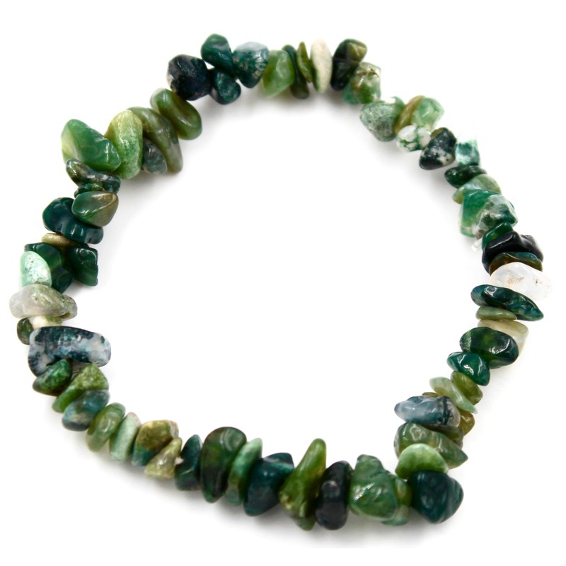 Taddart Minerals Green sliver bracelet made from natural gemstone moss