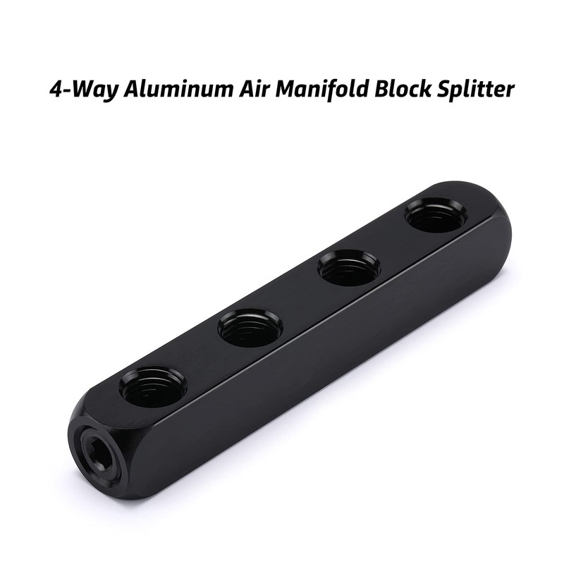 AIRTOON 4-Way Straight Air Manifold Splitter, Line Type Air Compressor