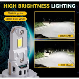 Jienarso Compatible for Mercedes-Benz C250 2010-2018 C300 2008-2019 C350 2006-2016 High Beam and Low Beam Light Bulbs,600% Brightness 6000K Cool White,Plug & Play,Turn signal bulbs(Pack of 4)