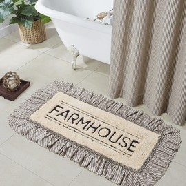 VHC Brands Sawyer Mill Farmhouse Bathmat, Charcoal, 27x48