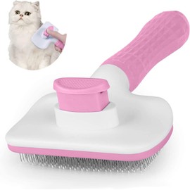 Dog Brush,Cat brush, Super Easy to Clean Dog Hair Brush, Cat Brushes for Short Haired Cats,Dog Brushes for Shedding Large dog（Pink）