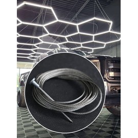 GOSLARLIT 10 Set Ceiling Hanging Wires,Suspension Steel Cable kit for LED Panel Light |Chandeliers |DIY Hexagon Lights (118.18inch per Set)