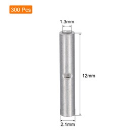 sourcing map 300Pcs Non Insulated Butt Connectors 26-22AWG Wire Connector BN0.5 for Electrical Wire Crimp Ferrule Terminals