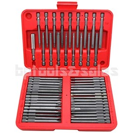 50pc Extra Long Security Bit Set Tamper Proof Torx Tri-Wing Pozi Spline Hex Torq