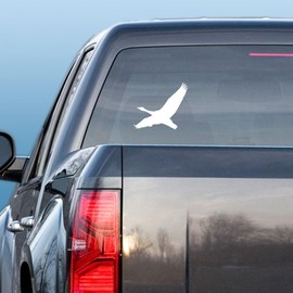 Express Yourself Lone Goose (White - Reverse Image - Large) Decal Sticker - Waterfowl Collection