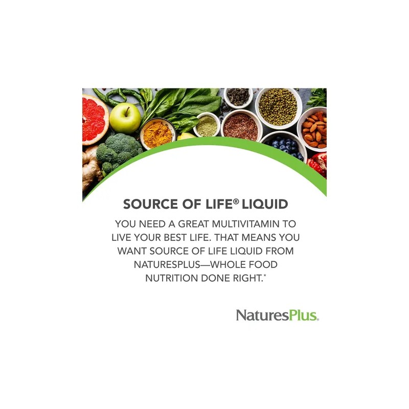 Natures Plus Source of Life Líquido Fruta Tropical Liquid Multivitamin,