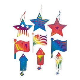 4Th of July Magic Scratch Ornaments - Crafts for Kids and Fun Home Activities