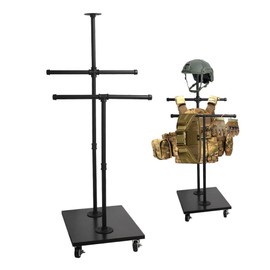 IMCCSPTP Body Armor Stand,Two Bracket Tactical Gear Stand,Heavy Duty Police Gear Rack,Home Organizer Police Gear Stand (Black)
