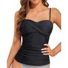 Holipick Tankini Top for Women Twist Front Bandeau Swim Top