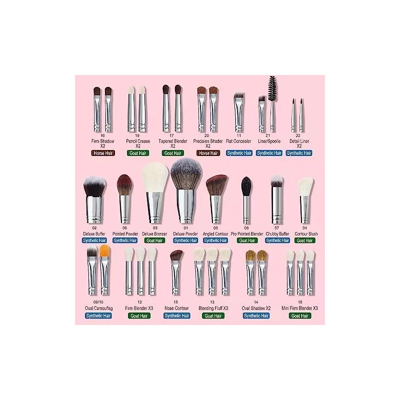 Bueart Juego De Brochas De Maquillaje Bueart Pro, 34 Piezas,