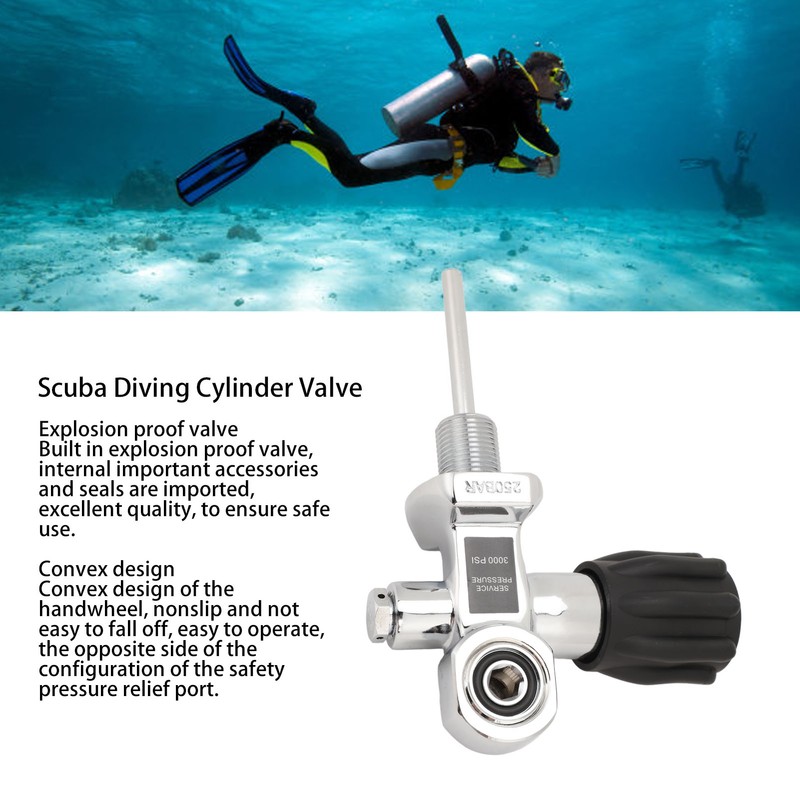 Scuba Diving Cylinder Valve G3/4 DIN Yoke Dual Use 250
