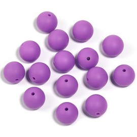 【B170】 Beads for DIY Projects: 15mm Round, Mixed Color, 30Qty PRINT, 50Qty SOLID Silicone Beads - B170:_YM392