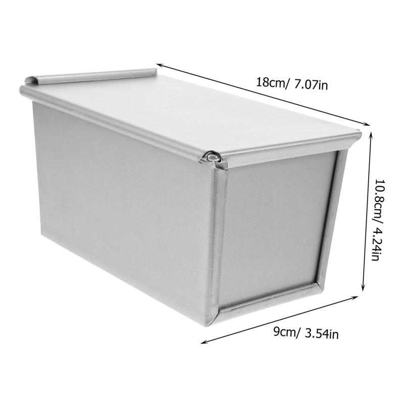 CIYODO 1pc Rectangular Toast Mold with Lid Silver Bread Baking