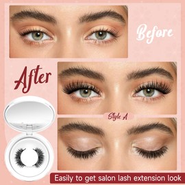 Higu clace Magnetic Lashes Natural Look, Soft Reusable Lashes with Applicator Magnetic Eyelashes without Eyeliner,False Eyelashes Easy to Wear and Remove (Style A)