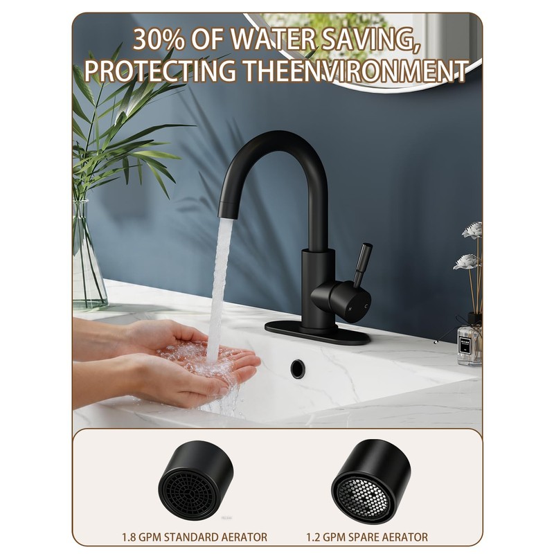 Fransiton Bathroom Faucets, Bar Sink Faucet Single Hole for Bathroom