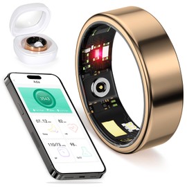 GYSOA Smart Ring Fitness Monitor: Heart Rate, Blood Oxygen, Sleep & Step Tracking, IP68 Waterproof, Unisex, Compatible with iPhone & Android (Non-Medical)