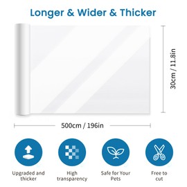Newthinking Clear Cat Anti Scratch Tapes Roll 5m x 30cm, Extra Sticky Anti Cat Scratch Furniture Protector for Door, Sofa