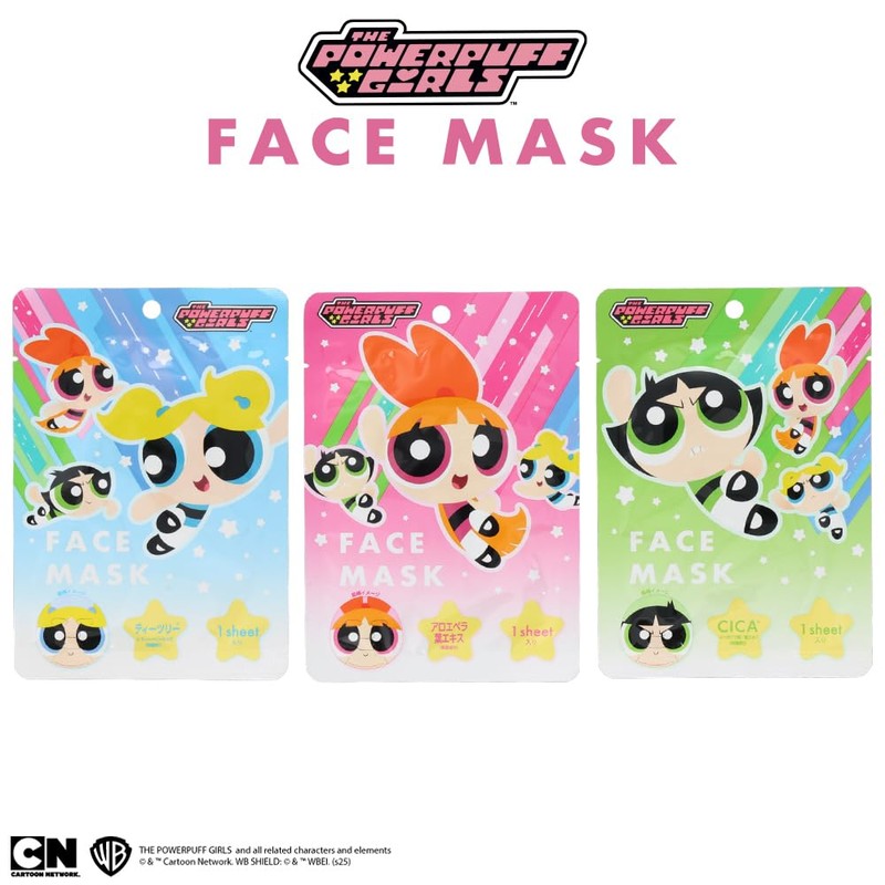 shobido Powerpuff Girls Face Mask, Aloe Vera Leaf Extract, 1