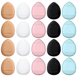 Honbay 20PCS Mini Finger Puff Soft Finger Makeup Sponges Cosmetic Makeup Puff Pads Tools for Foundation Concealer Eye Shadow Cream (5 Color)
