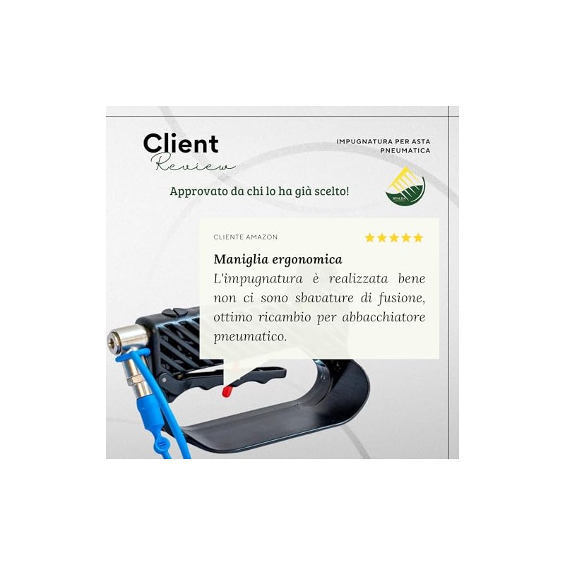 PATERLINI Handle for Compressed Air Vibrating Rod Reduces Vibration -