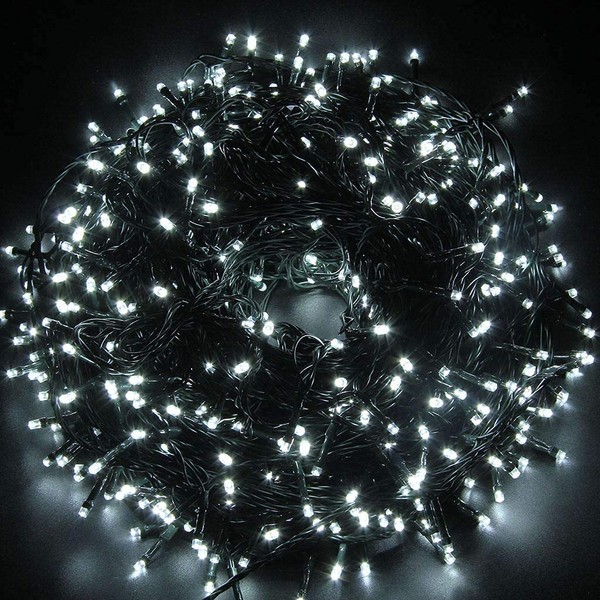 SHATCHI 200 LEDs Fairy String Lights Cool White Indoor/Outdoor Christmas
