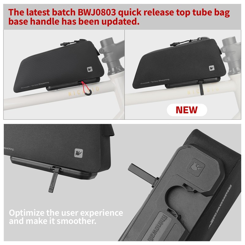 Rhinowalk Bike Top Tube Bag, Quick-Release System, Waterproof 600D TPU