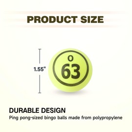 GSE Games & Sports Expert 1.55" Bingo Balls - Ping Pong Size Balls for Large Bingo Cage, Bingo Calling Balls for Parties, Prize Raffles, Family Game Nights (Multi-Color - Double Numbered)