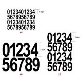 Leinuosen 260 Pcs Back to School Gifts Mailbox Numbers Stickers Adhesive Numbers for Outside Reflective Vinyl Waterproof Address Sticker for Mailbox Signs, Classroom, 1&2&3 Inch(Black Word)