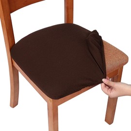 Homaxy Stretch Spandex Jacquard Dining Chair Seat Covers, Removable, Washable, Anti-Dust Dining Chair Seat Cushion, Covers