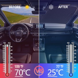 Qiosreui Parasol para parabrisas Honda CRV 2023-2024, parasol para ventana delantera, bloqueador de visera, protector UV, escudo térmico para mantener tu vehículo fresco, ligero y portátil