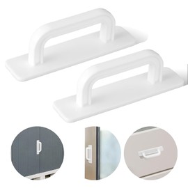 2 Pack Adhesive Cabinet Handles, Stick on Handle, No Drill Cabinet Pulls Peel and Stick, Cabinet Door Handles for Cabinet Closet Glass Sliding Shower Door Handle