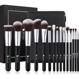 Ducare 15 Piezas 100% Brochas Para Maquillaje Color Negro